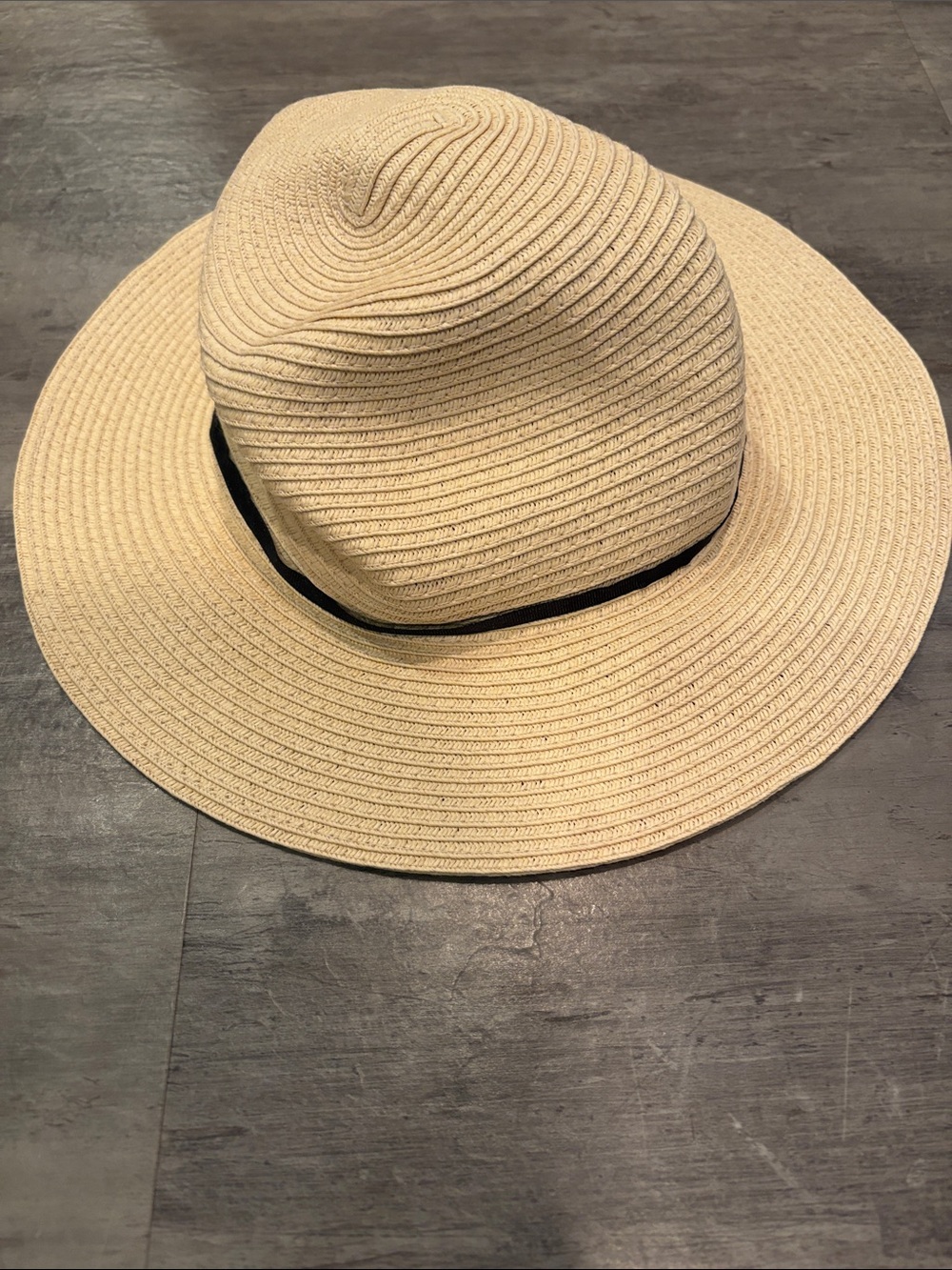 ASOS Women's Straw Sun Hat with Black Band - Beige